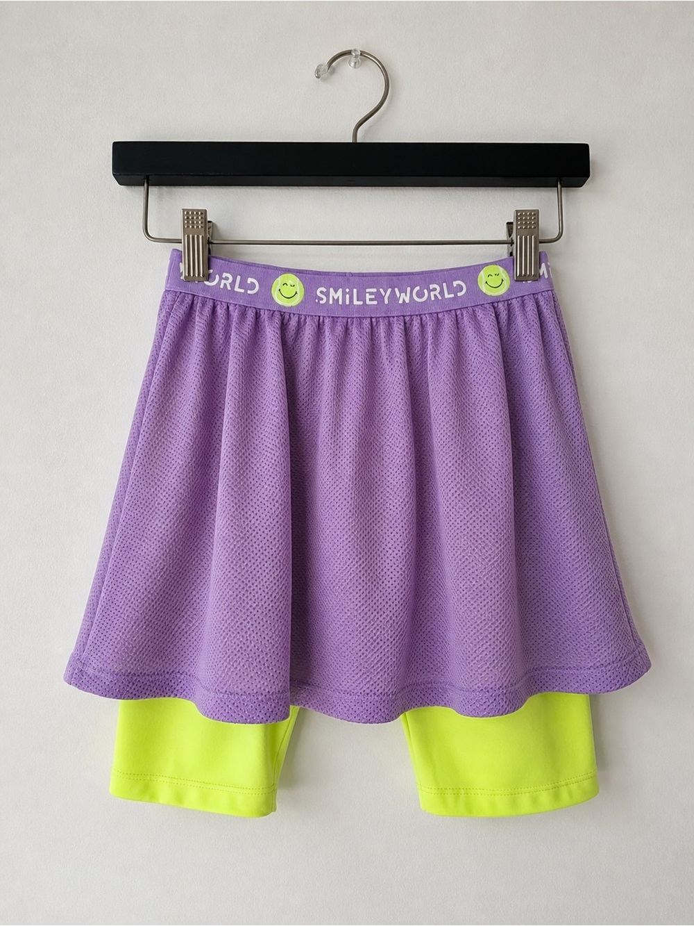 Zara Lilac Skort with Neon Yellow Bike Shorts